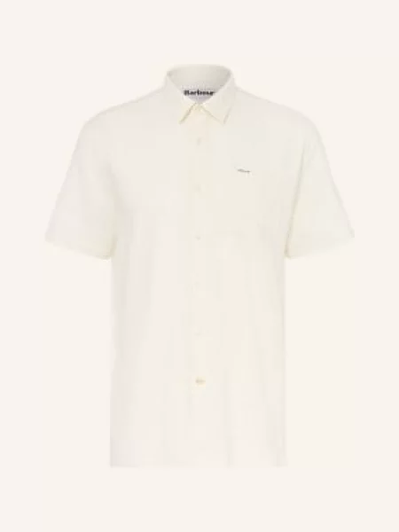 Barbour Košile S Krátkým Rukávem Kingswood Relaxed Fit krémová