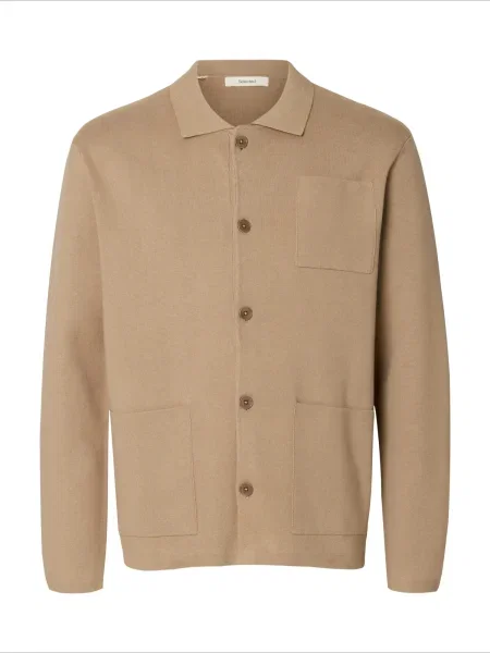 SELECTED Kardigan SLHMike světle hnědá