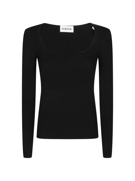 Lung tricou P.a.r.o.s.h. de lână negru
