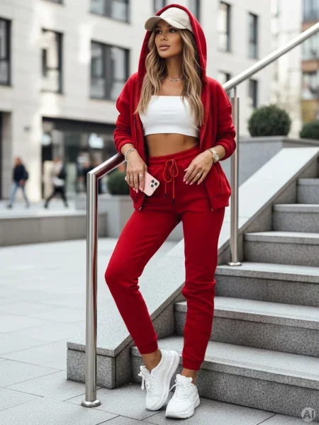 Komplet dresowy AMILIA PREMIUM Dstreet czerwony