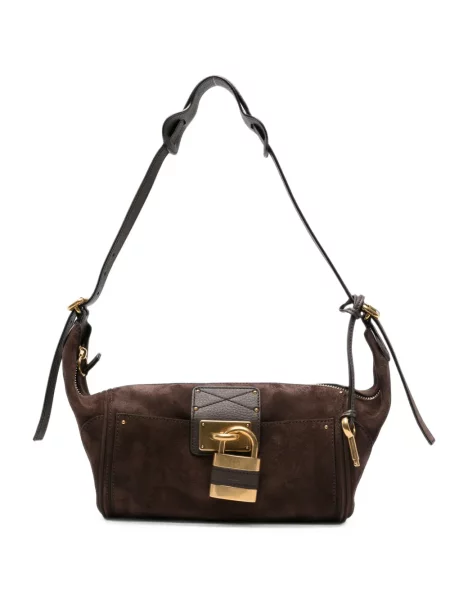 Geanta hobo Chloé din piele de căprioară maro