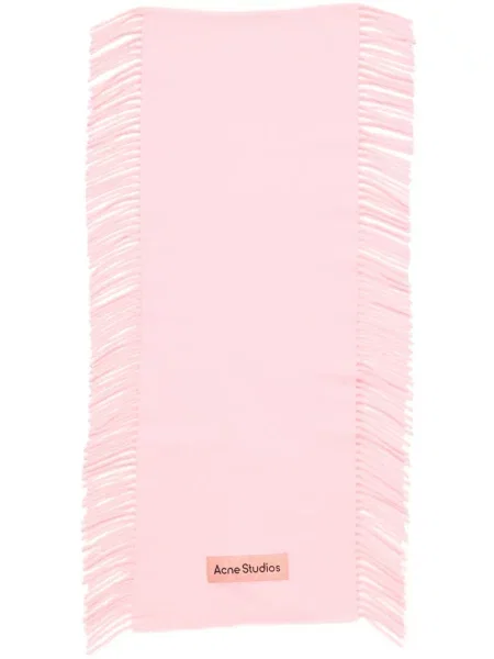 Fular Acne Studios cu franjuri de lână roz