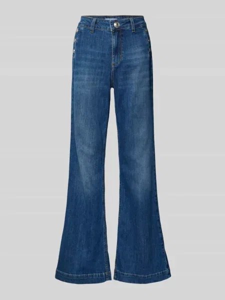 Jeansy o rozkloszowanym kroju z Liu Jo White niebieskie