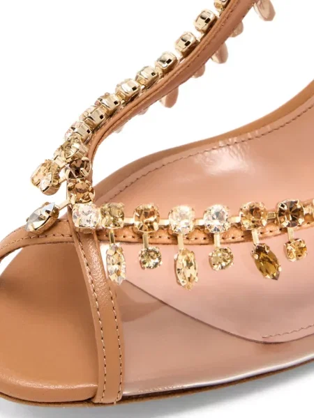 Полуотворени обувки Aquazzura с отворена пета с кристали