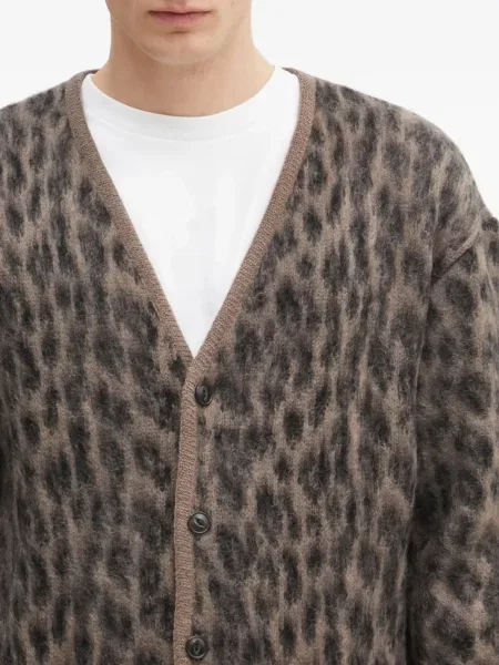 Cardigan Wacko Maria cu imagine cu model leopard maro