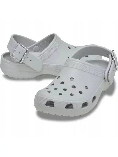 Crocs Chodaki Classic Metallic Buckle Clog szare