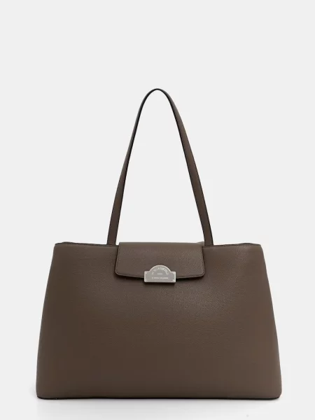 Karl Lagerfeld torebka tote z imitacji skóry K/RSG brązowa