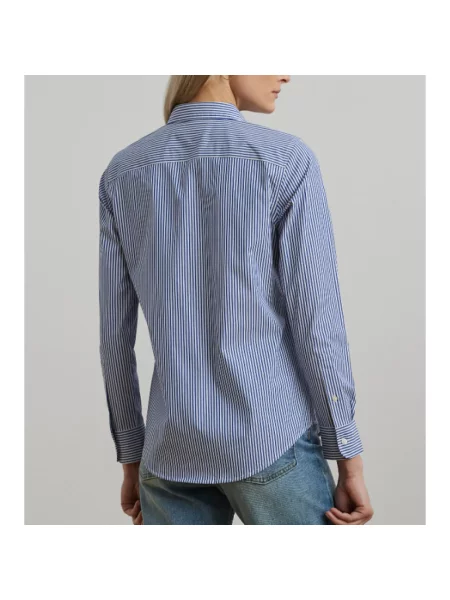 Koszula Ralph Lauren w paski z paskiem niebieska