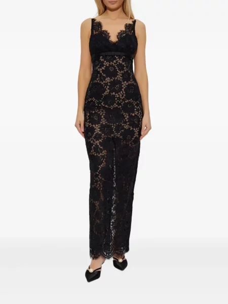 Rochie maxi Self-portrait din dantelă de costum negru
