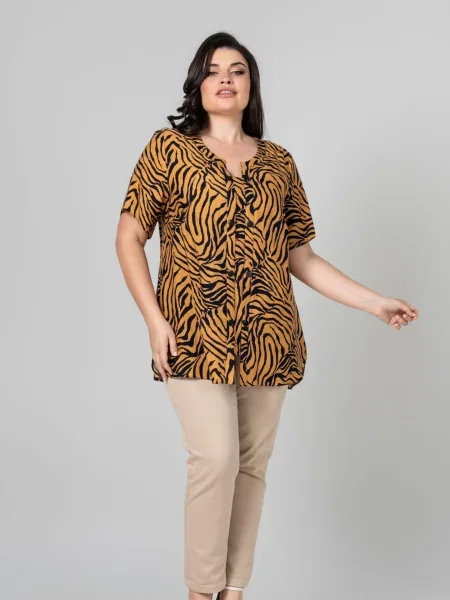 Блуза All Posa світло-коричневий бавовна/поліестер коричнева