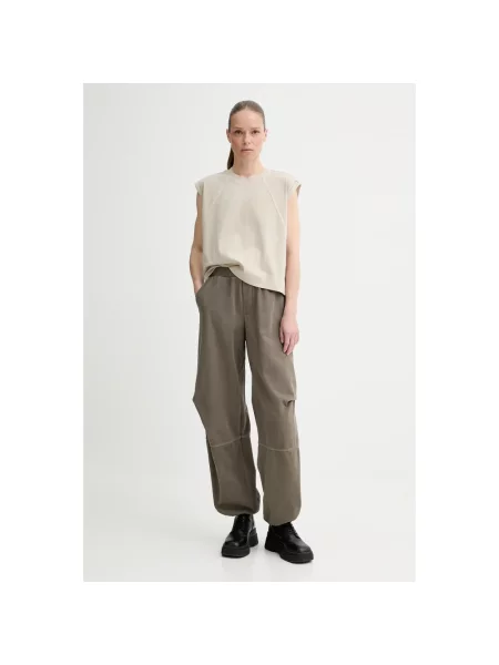 Won Hundred spodnie szerokie high waist zielony