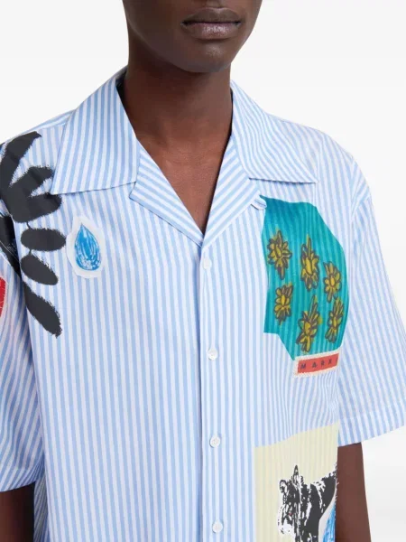 Cămașă Marni cu dungi albastru