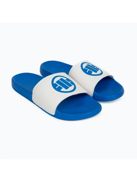 Șlapi pentru bărbați Pitbull Imperial Blue logo albastru