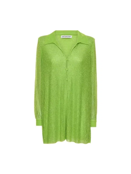 Sukienka koszulowa Self-portrait zielona