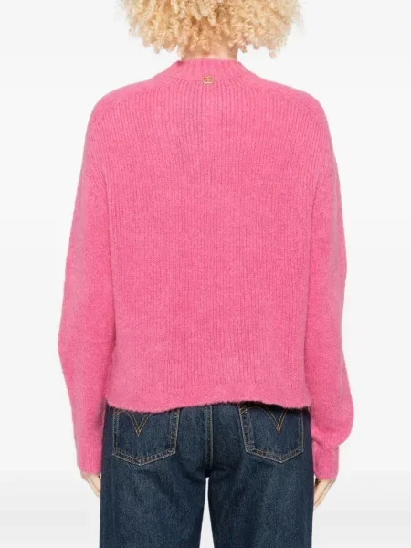 Pulover Twinset cu decolteu rotund roz