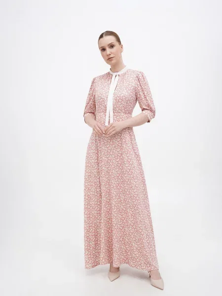 A LOT Сукня максі Рожевий біла