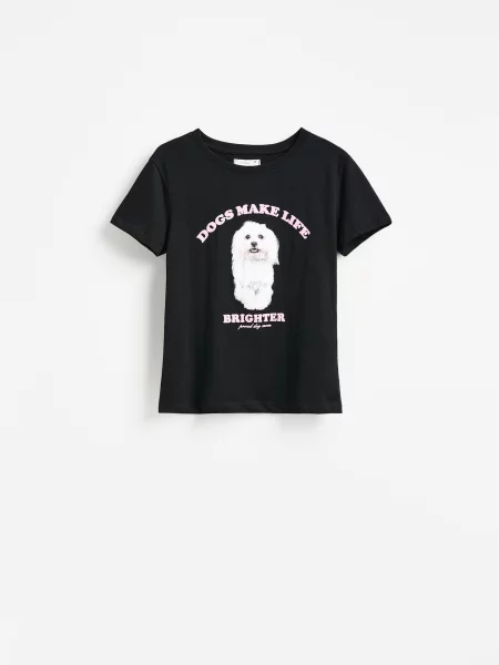 Reserved Футболка з принтом чорний