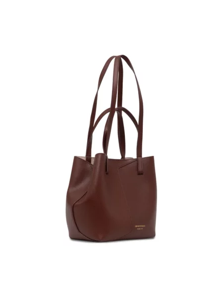 Shopperka Emporio Armani skórzana brązowa