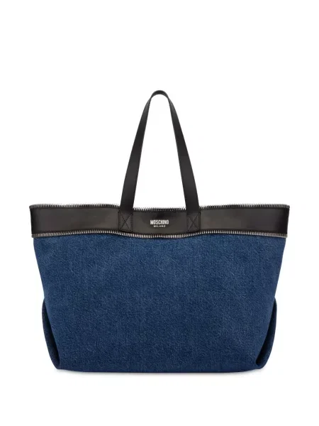 Geanta de piele Moschino din piele albastru