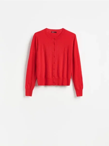 Reserved Cardigan cu adaos de lână roșu