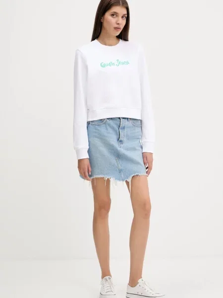 Кофта Guess Jeans з принтом білий