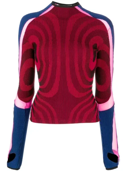 Długi top Paolina Russo prążkowany czerwony