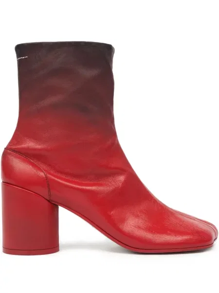 Cizme scurte Mm6 Maison Margiela din piele roșu