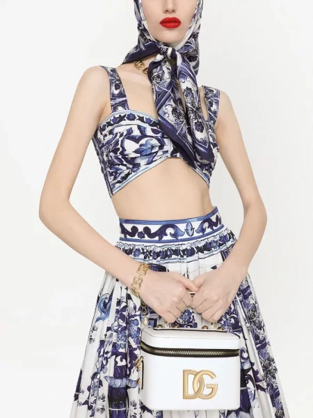 Keprový šál Dolce & Gabbana modrý