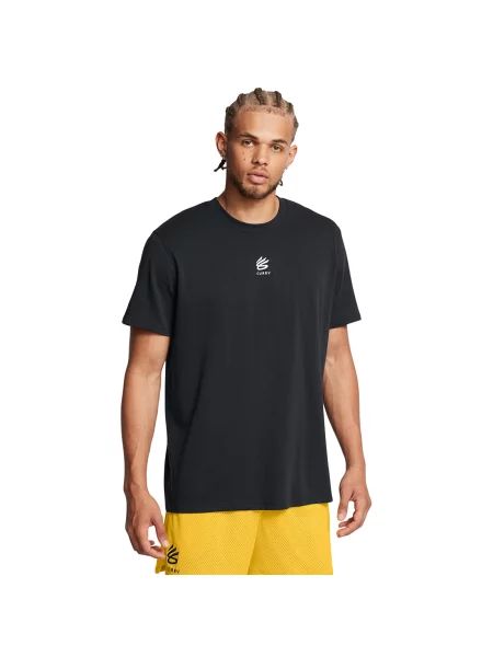 Tričko Under Armour Curry Hvyweight Logo black/white černé