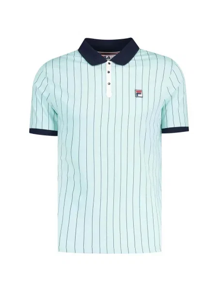 Polo Fila cu dungi clasic alb