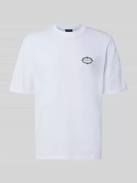 Oversized t-shirt z nadrukiem z motywem z tyłu model Reine' Pegador biała