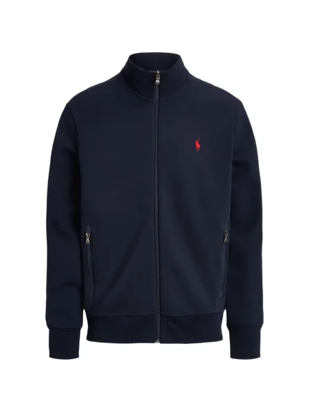 Tricou polo Polo Ralph Lauren cu glugă cu blană cu broderie roșu