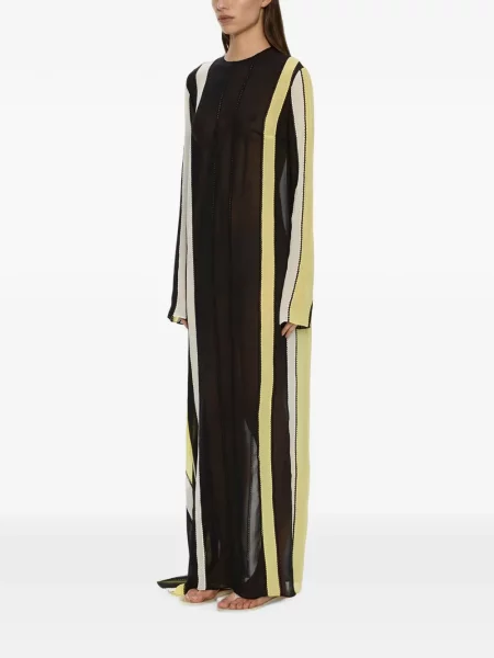 Lung rochie maxi Christopher Esber de mătase negru