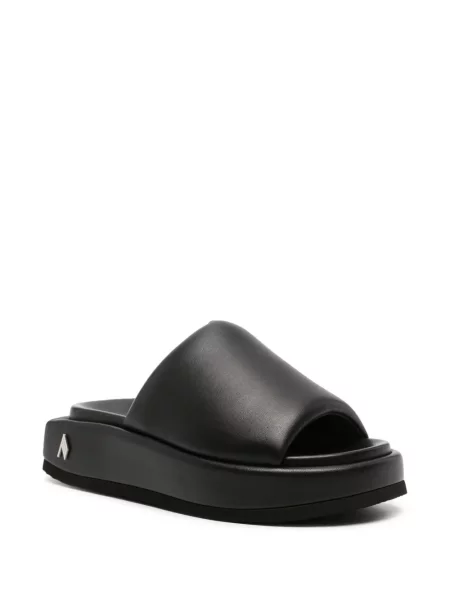 Papuci The Attico din piele cu platformă negru