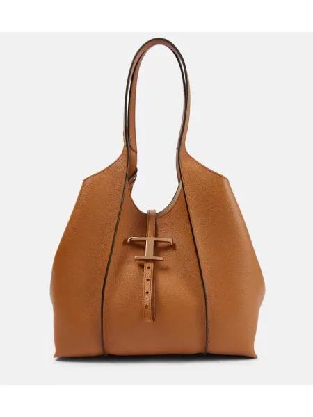 Shopperka Tod's skórzana brązowa