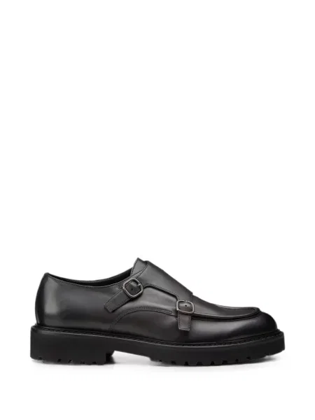 Pantofi loafer Doucal's din piele cu cataramă negru