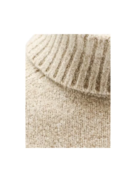 Sweter z golfem Brunello Cucinelli beżowy