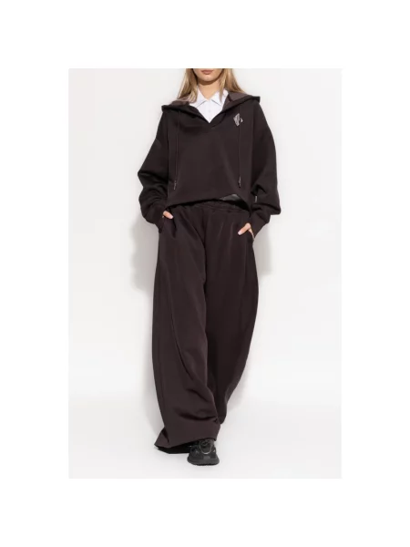 Bluza z kapturem Lacoste z kapturem brązowa