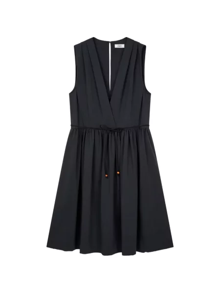 Rochie midi Tomboy cu decolteu în V cu cordon gri