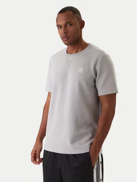 T-shirt o kroju regular fit z dodatkiem bawełny Adidas Originals szara
