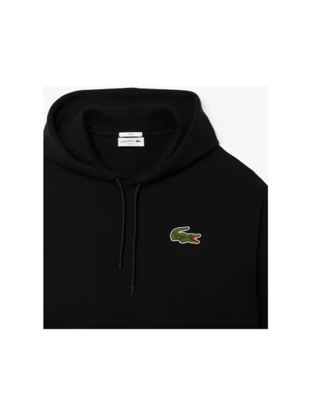 Bluza Lacoste z logo polarowa czarna