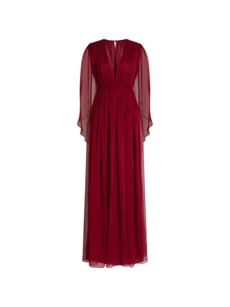 Rochie Alberta Ferretti de mătase cu decolteu în V roșu