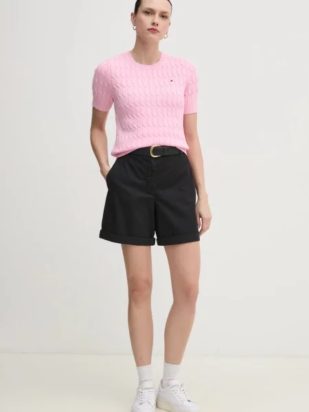 Tommy Hilfiger sveter s krátkym rukávom dámsky ružová
