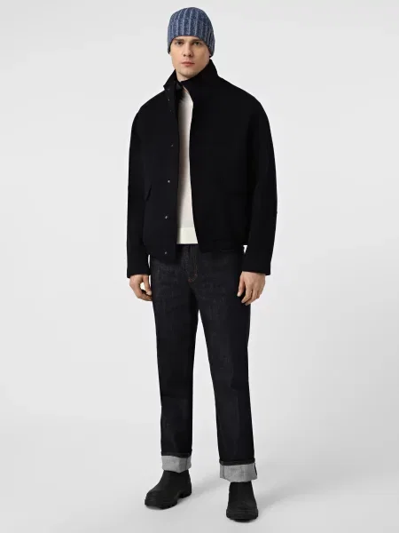 Шерстяная демисезонная куртка Emporio Armani синяя