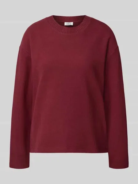 Sweter o kroju regular fit z mieszanki bawełny S.oliver Red Label bordowy