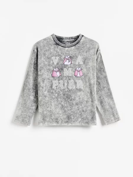 Reserved tričko s dlouhými rukávy Pusheen tmavě šedá