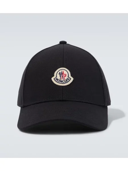 Șapcă Moncler din țesătură twill cu autograf negru
