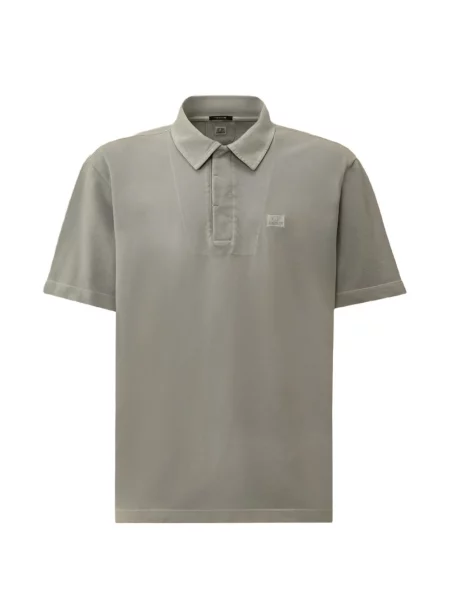 Tricou polo C.p. Company scurt cu autograf gri