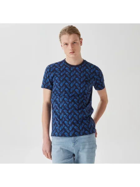 Футболка Lacoste с круглым вырезом синяя