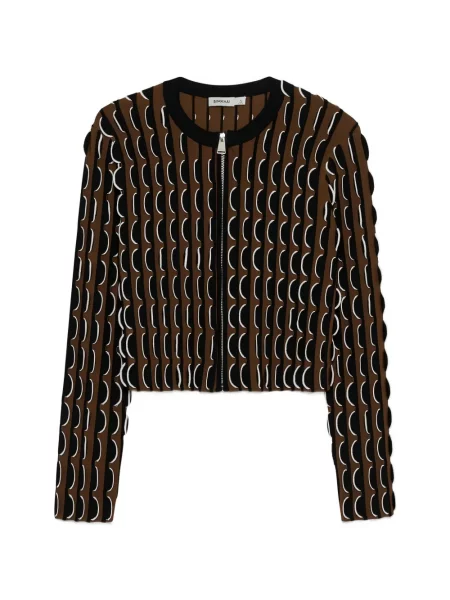 Decupat cardigan Simkhai cu imprimeu geometric maro